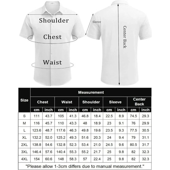 ❤️Men's Red Shirts  Short Sleeve Casual Shirts for Men Beach Summer Shirt - Picture 6 of 6